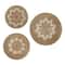 Set of 3 Natural Brown Seagrass Traditional Abstract Wall Decor, 29", 24", 20"